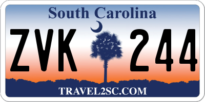SC license plate ZVK244