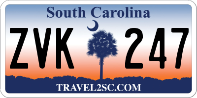 SC license plate ZVK247