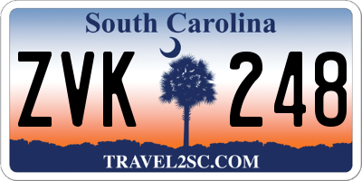 SC license plate ZVK248