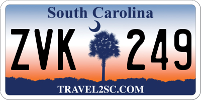 SC license plate ZVK249