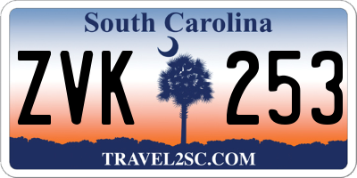 SC license plate ZVK253