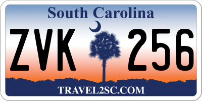 SC license plate ZVK256
