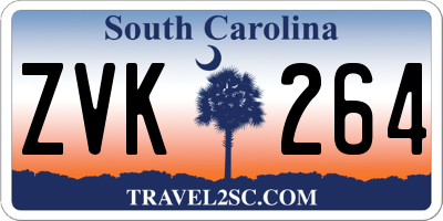SC license plate ZVK264