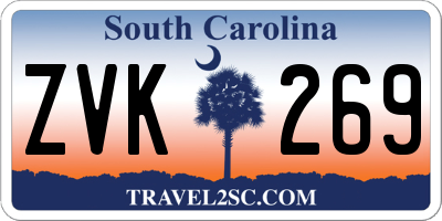 SC license plate ZVK269