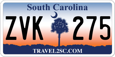 SC license plate ZVK275