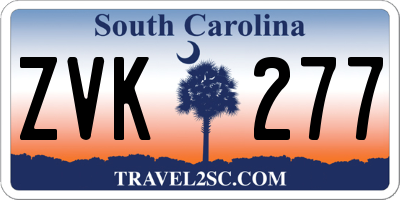 SC license plate ZVK277