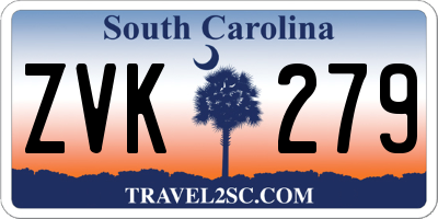 SC license plate ZVK279
