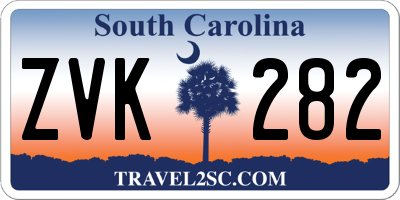 SC license plate ZVK282