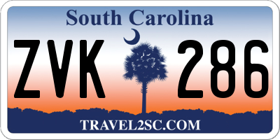 SC license plate ZVK286
