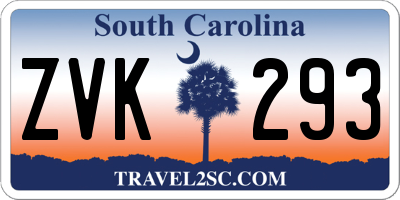 SC license plate ZVK293