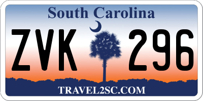 SC license plate ZVK296