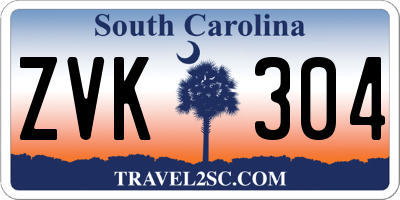 SC license plate ZVK304
