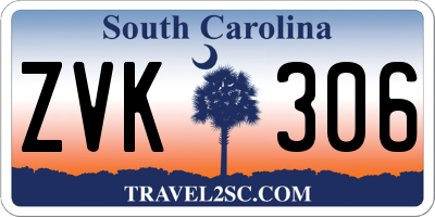 SC license plate ZVK306