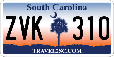 SC license plate ZVK310