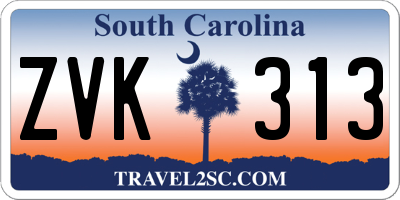 SC license plate ZVK313