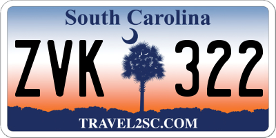 SC license plate ZVK322
