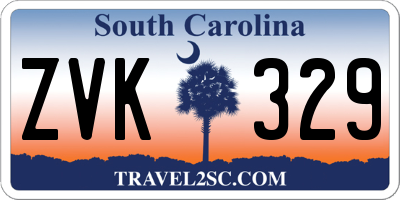 SC license plate ZVK329
