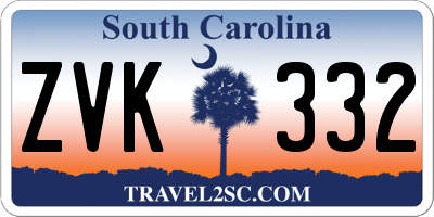 SC license plate ZVK332