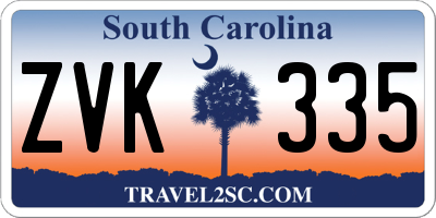 SC license plate ZVK335