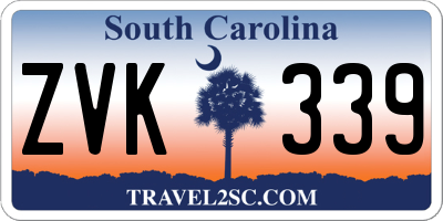 SC license plate ZVK339