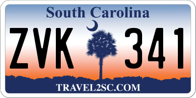 SC license plate ZVK341