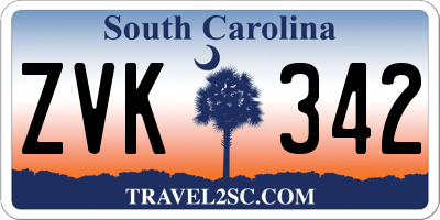 SC license plate ZVK342