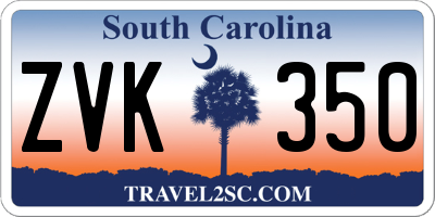 SC license plate ZVK350