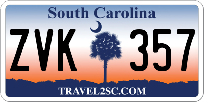 SC license plate ZVK357