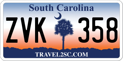 SC license plate ZVK358