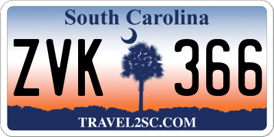 SC license plate ZVK366