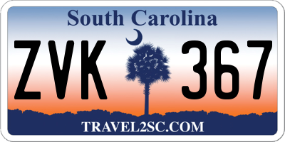 SC license plate ZVK367