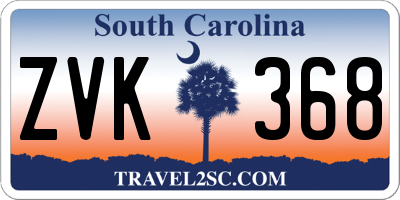 SC license plate ZVK368