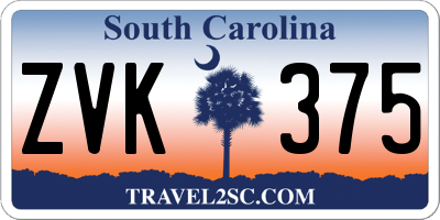 SC license plate ZVK375