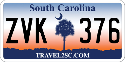 SC license plate ZVK376