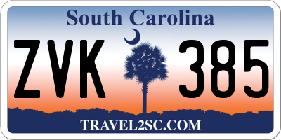 SC license plate ZVK385