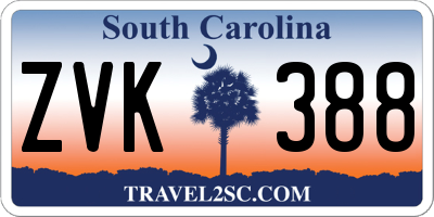 SC license plate ZVK388