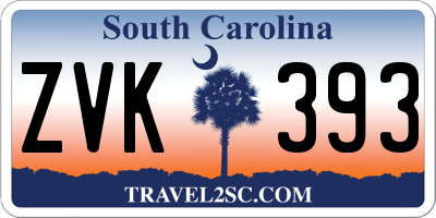SC license plate ZVK393