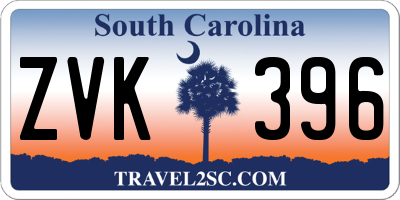 SC license plate ZVK396