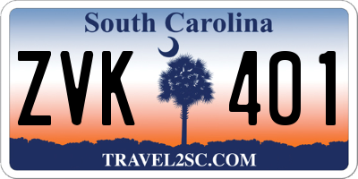 SC license plate ZVK401