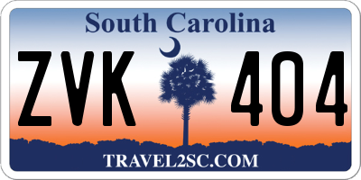 SC license plate ZVK404