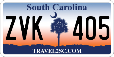 SC license plate ZVK405