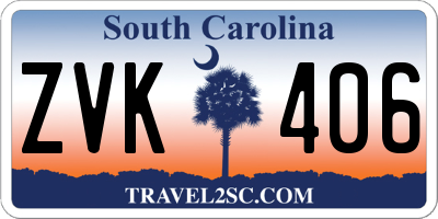SC license plate ZVK406