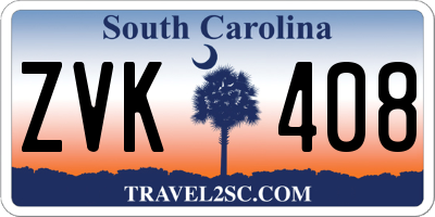 SC license plate ZVK408