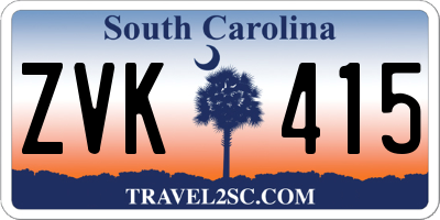 SC license plate ZVK415