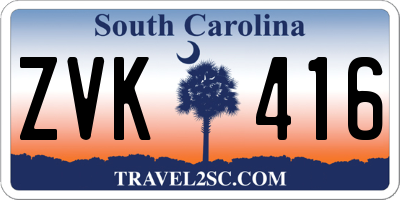 SC license plate ZVK416