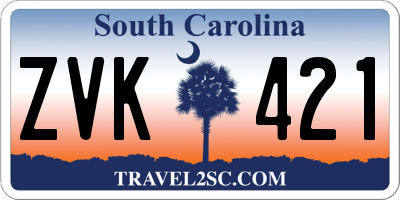 SC license plate ZVK421