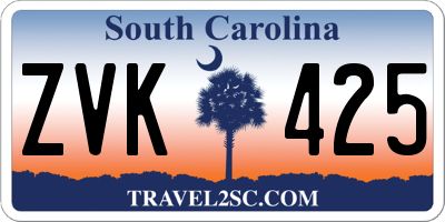 SC license plate ZVK425