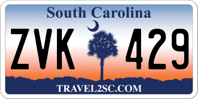 SC license plate ZVK429