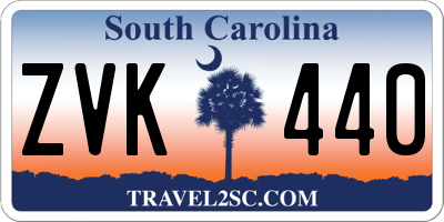 SC license plate ZVK440