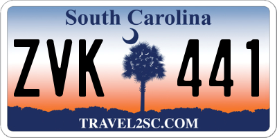 SC license plate ZVK441